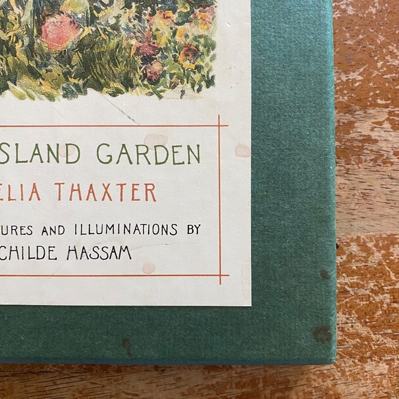 Houghton Mifflin An Island Garden Teal Gilt Slipcase Book 1988 Cottagecore OS - Picture 3 of 16